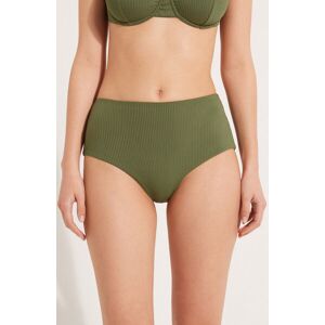 Tezenis Bikini Slip Alto Microfibra Riciclata Costine Donna Verde Tamaño XL