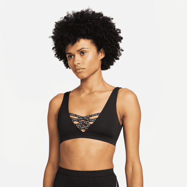 nike top bikini con scollo arrotondato  sneakerkini – donna - nero