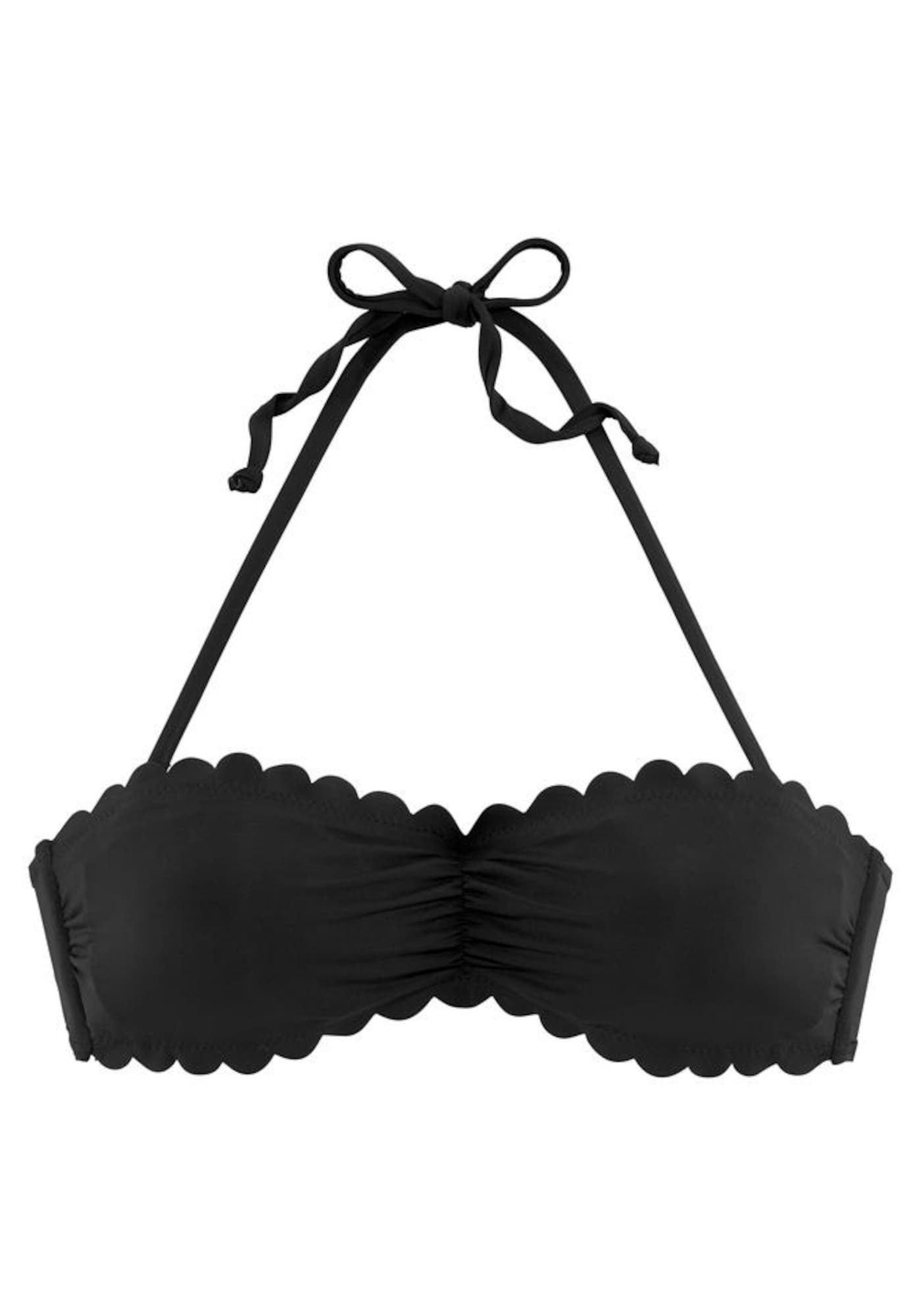 LASCANA Top per bikini 'Scallop' Nero