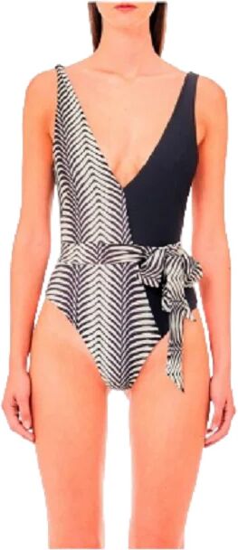 Liu Jo Costume Donna Intero Art Va4138 J6448 BLACK STRIPED ANIMAL