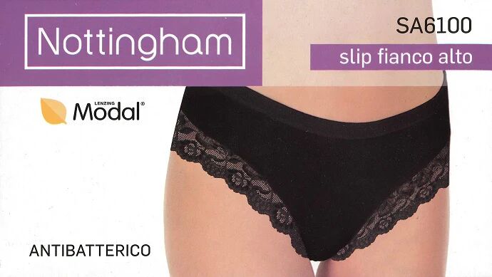 NOTTINGHAM Slip A Fianco Alto Donna Art Sa6100nw Colore Foto Misura A Scelta NERO 3/M