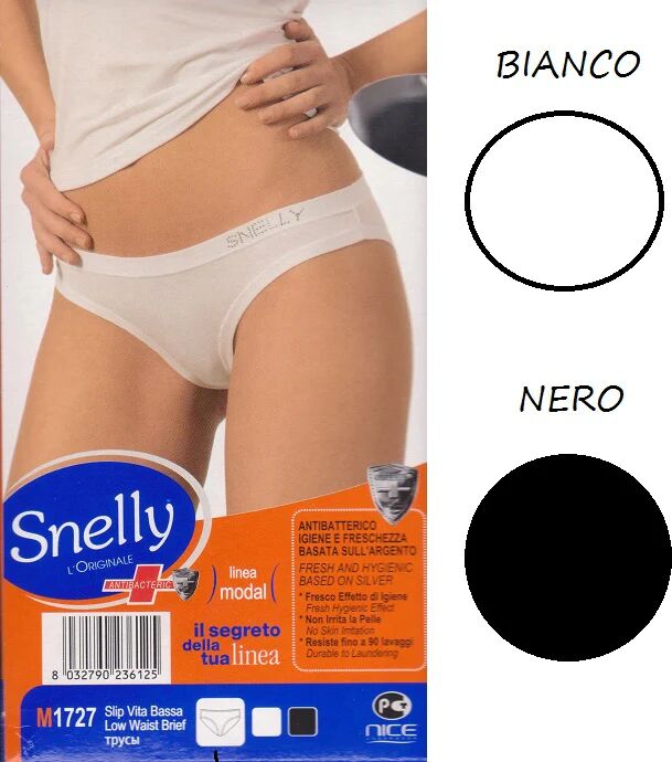 SNELLY 6 Slip Donna Vita Bassa In Cotone Art 1727 Col. E Tg. A Scelta BIANCO 5