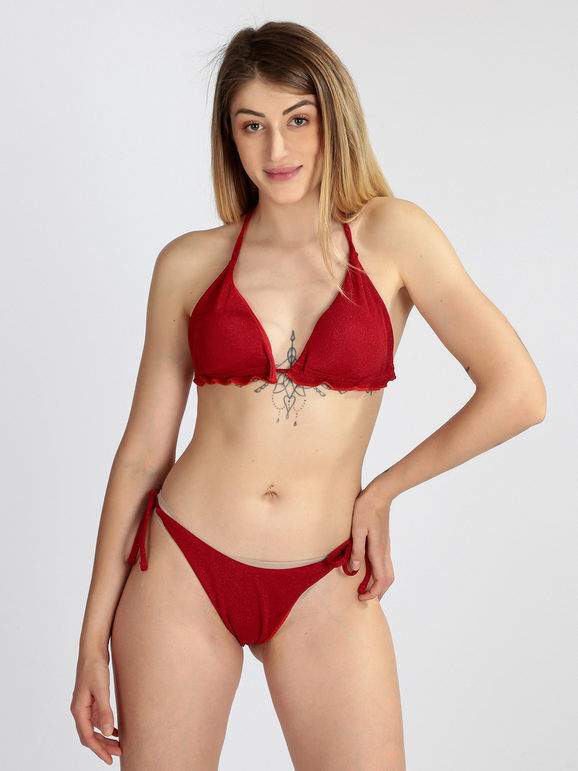 mermaid swimwear Costume bikini donna lurex Bikini donna Rosso taglia 42