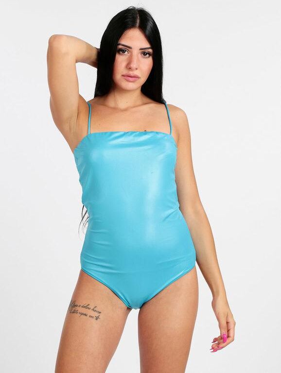 mya swimwear Costume mare intero in lamè Costumi Interi donna Blu taglia 40