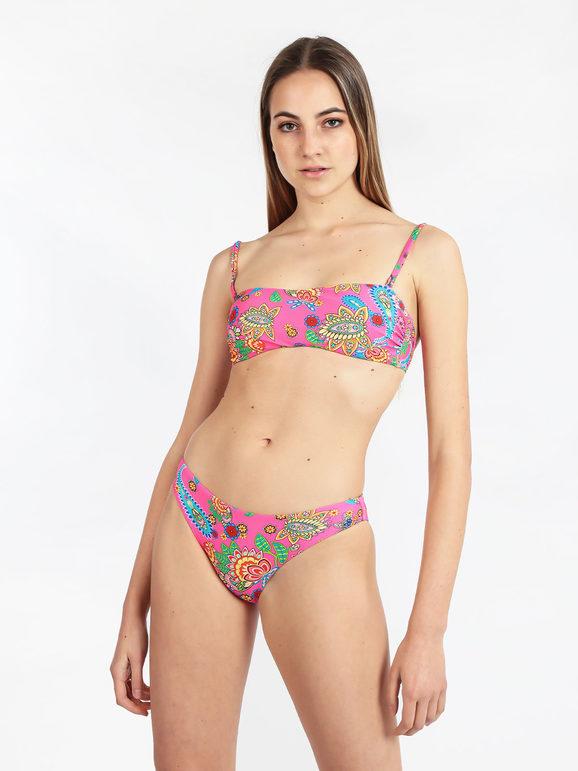 Farfala Fiore Cosutme mare bikini donna a fascia Bikini donna Fucsia taglia 42