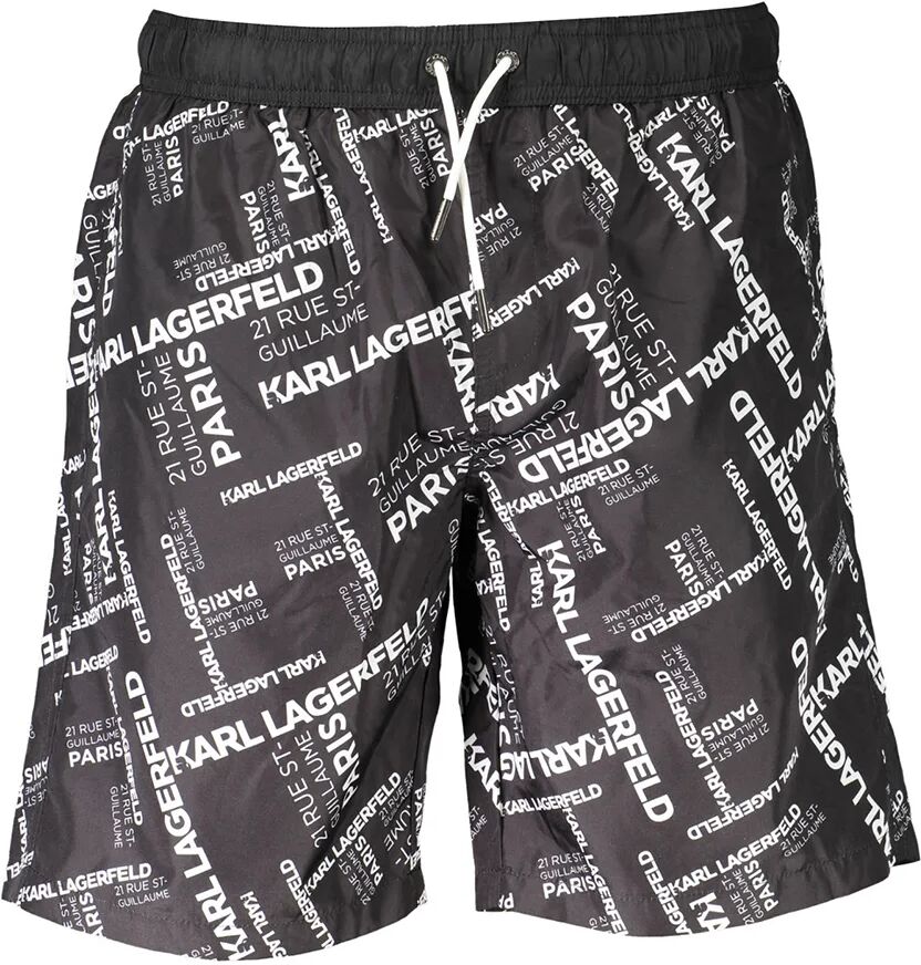 Lagerfeld Boxer da mare con logo all over nero