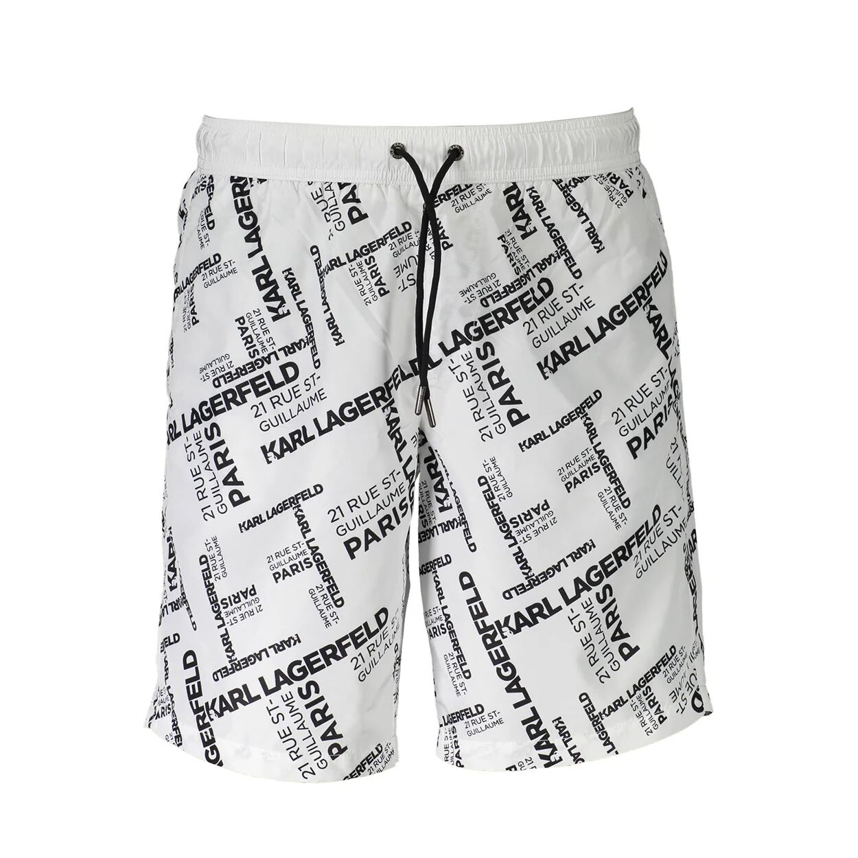 Lagerfeld Boxer da mare con logo all over bianco