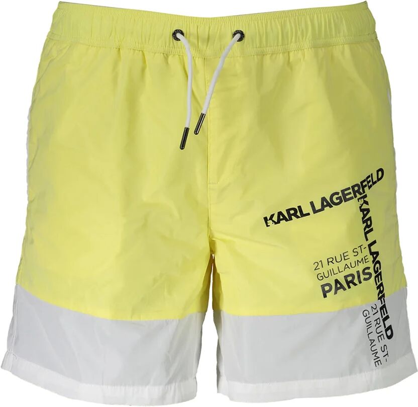 Lagerfeld Boxer da mare con dettagli colorati giallo