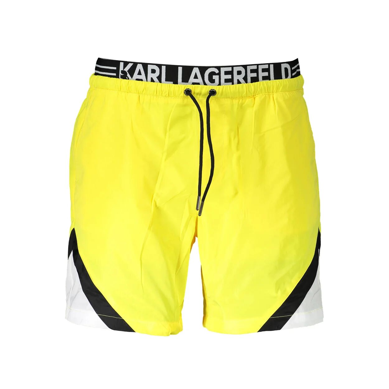 Lagerfeld Boxer da mare con fascione logato giallo