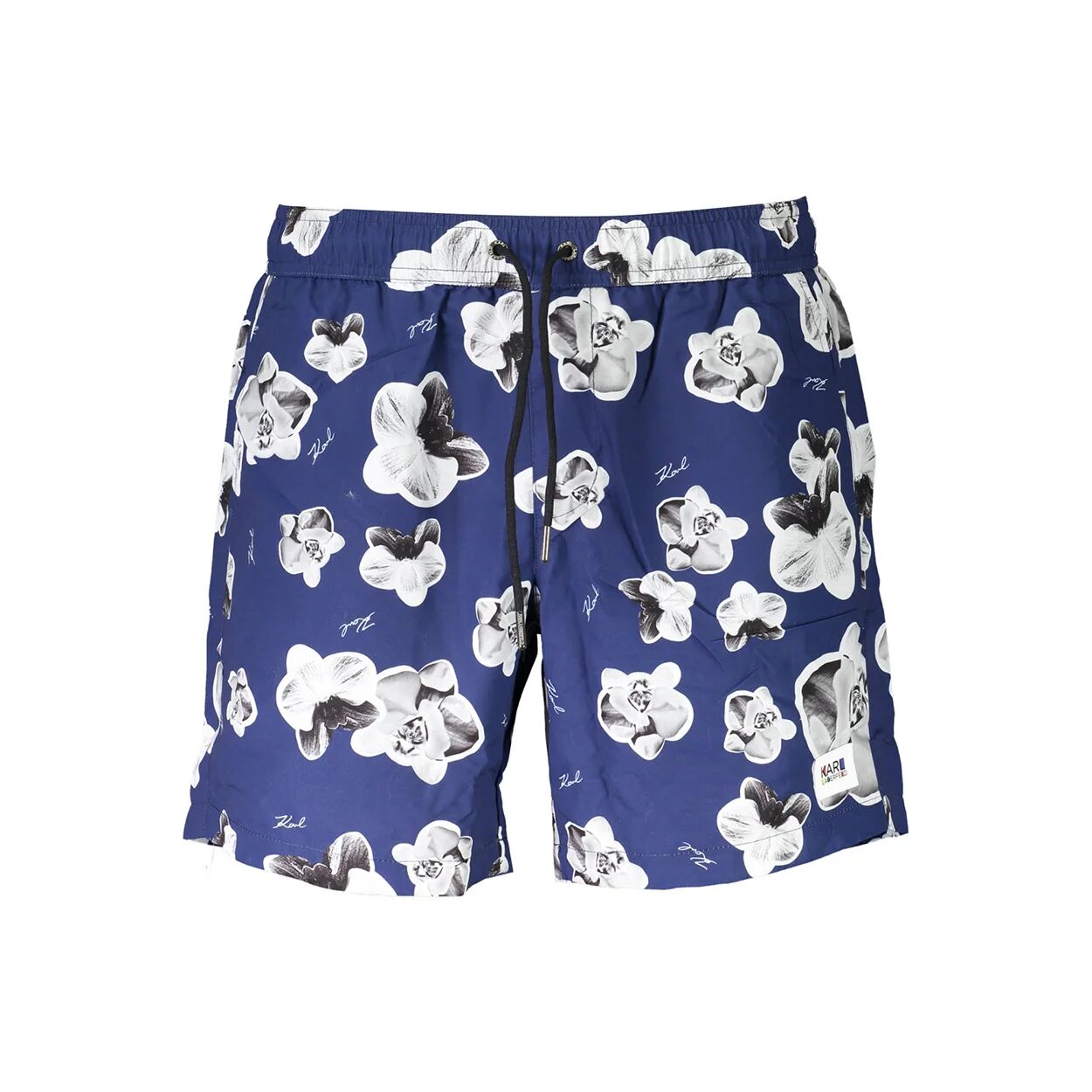 Lagerfeld Boxer da mare con fantasia fiorata blu scuro