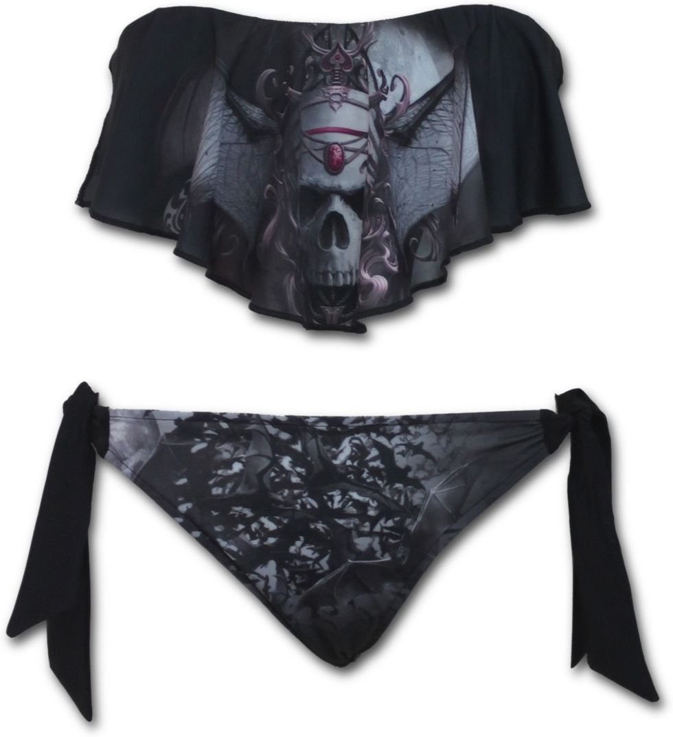 Bikini Tg. 2XL Spiral. Goth Nights. Allover Flapover