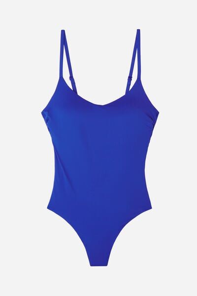 Calzedonia Costume Intero Contenitivo Leggermente Imbottito Indonesia Donna Blu XS