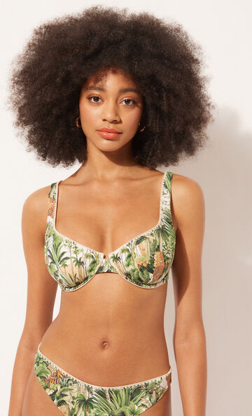 Calzedonia Balconcino Leggermente Imbottito Costume Savage Tropics Donna Verde 6