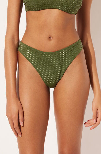 Calzedonia Brasiliana Costume Luxury Stones Donna Verde M