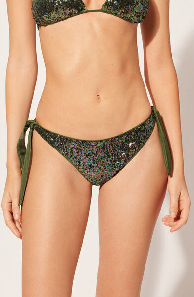 Calzedonia Brasiliana Fiocchi Costume Glowing Surface Donna Verde M