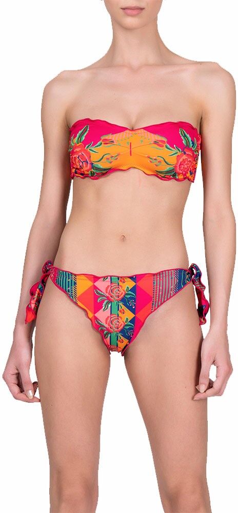 Effek Bikini Fascia Fiorato Arancione Donna S