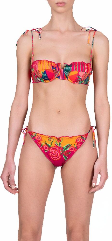 Effek Bikini Ferretto Fiorato Arancione Donna L