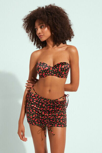 Tezenis Pareo Mini Gonna Spicy Roses Donna Nero Tamaño S/M