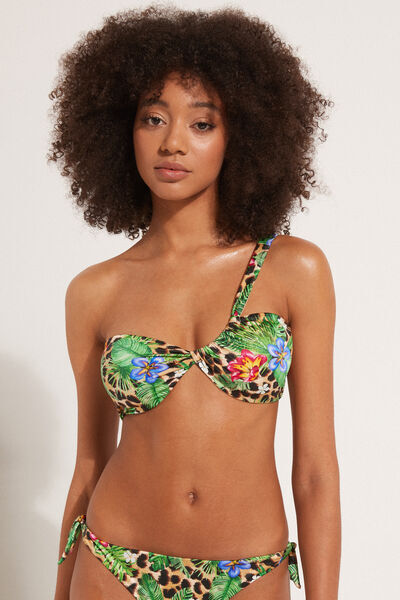 Tezenis Bikini Bra Top Monospalla Wild Blossom Donna Marrone Tamaño S