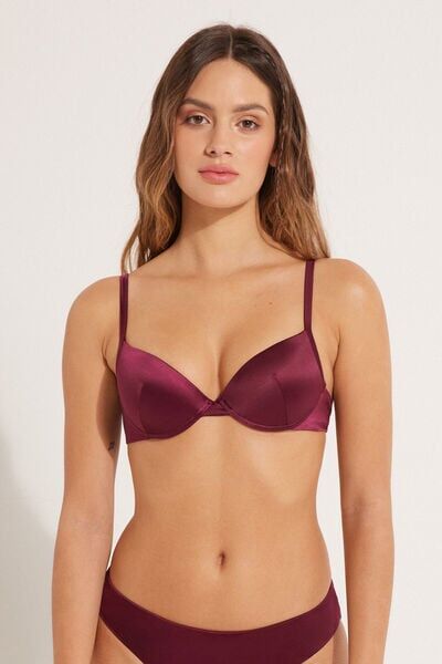 Tezenis Bikini Push-Up Imbottito Shiny Bordeaux Donna Rosso Tamaño 1