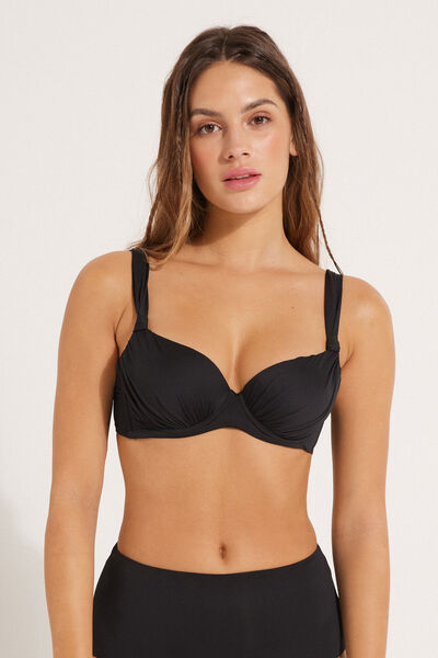 Tezenis Bikini Balconcino Imbottito Arriccio Riciclato Donna Nero Tamaño 3