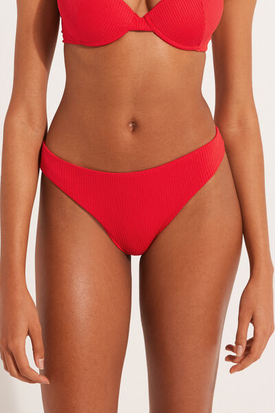 Tezenis Bikini Brasiliano Microfibra Riciclata Costine Donna Rosso Tamaño M