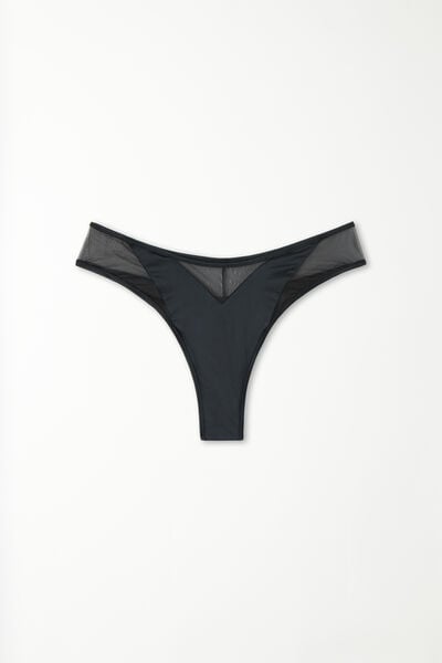 Tezenis Bikini Brasiliano Charming Tulle Donna Nero Tamaño XS