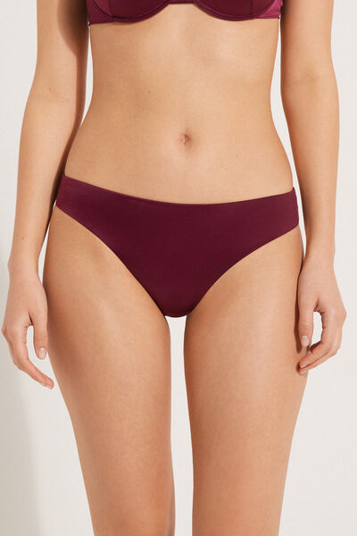 Tezenis Bikini Slip Classico Shiny Bordeaux Donna Rosso Tamaño S