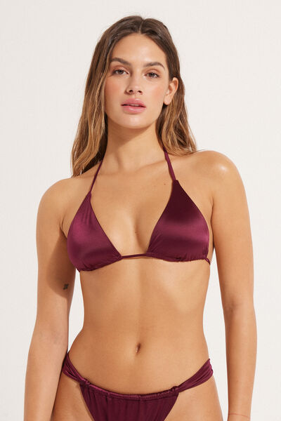 Tezenis Bikini Triangolo Coppe Estraibili Shiny Bordeaux Donna Rosso Tamaño 4
