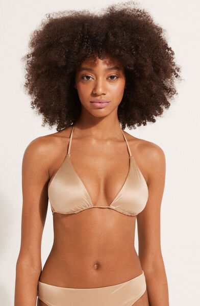 Tezenis Bikini Triangolo Coppe Estraibili Shiny Sabbia Oro Donna Naturale Tamaño 4