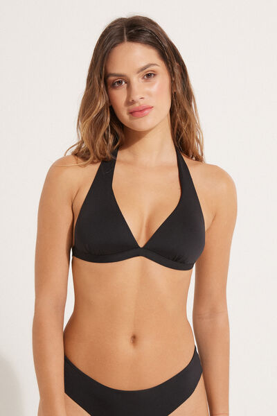 Tezenis Bikini Triangolo Spalla Larga Tinta Unita Donna Nero Tamaño 1