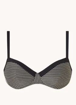 Chantelle Voorgevormde beugel bikinitop met streepprint en lurex - Zwart