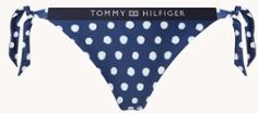 Tommy Hilfiger Brazilian bikinislip met stippenprint en logoband - Donkerblauw