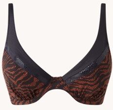 PrimaDonna Bikinitop met vulling en print - Zwart