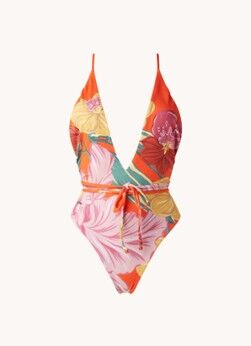 MAAJI Camellia Orchid reversible plunge badpak met bloemenprint - Rood