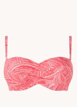 Cyell Inner Sun voorgevormde bandeau bikinitop met afneembare bandjes - Rood