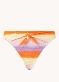 Luli Fama Miami sunsets high waisted bikinislip met geknoopt detail - Oranje