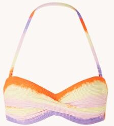 Luli Fama Sunset push-up bandeau bikinitop met afneembare bandjes - Lichtgeel