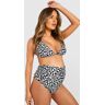 boohoo Zwangerschap Geo Print Bikini Met Schouderstrikjes, Black 42