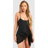 boohoo Geknoopte 2-Delige Set Met Badpak Met Bandjes En Geknoopte Sarong, Black 44