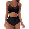 Noc Trading Dames sexy badkleding Cross High Waist tweedelige badkleding dames bikini set taille en buik controle badkleding, tweedelige badkleding dames hoge taille tweedelige bikiniset