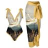 WOYUANSHA Bikini Badpak Dames Badkleding Polyester Badkleding Met Lange Jurk Surf Kleding