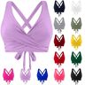 BAWUTZ Bikini BH dames badmode bikinitop borsten dames push-up bikini top, bikini top rugvrij verstelbare tie-up bikinitop, rugvrij bikinitop met vulling zonder beugel