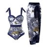 WOYUANSHA Bikini Badpak Dames Badkleding Polyester Badkleding Met Lange Jurk Surf Kleding