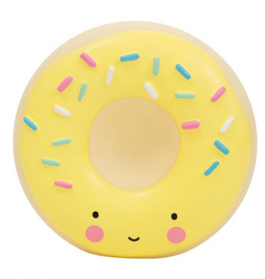 A Little Lovely Company spaarpot Donut junior 14,5 cm PVC geel - Geel