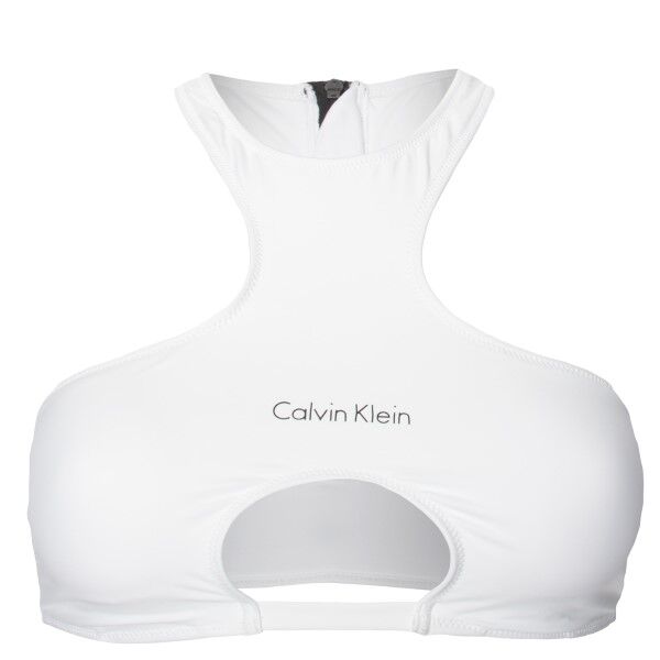 Calvin Klein Core Neo Bikini Zip Back Crop Top-RP - White * Kampanje *