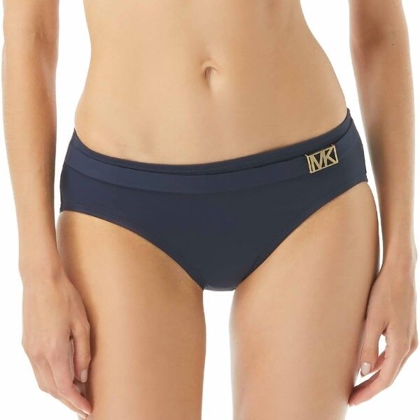 Michael Kors Logo Solids Belted Bikini Bottom - Navy-2