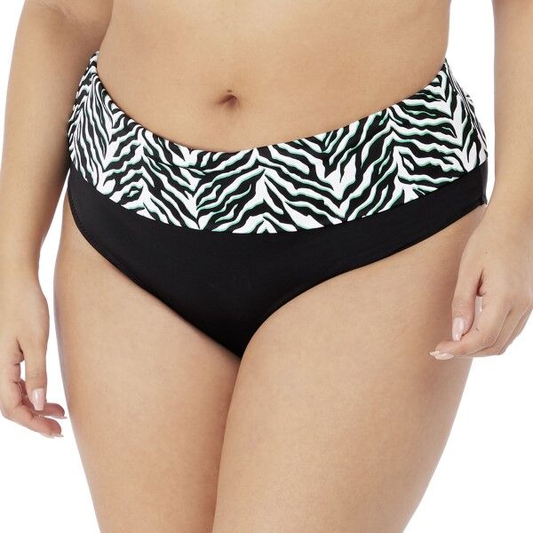 Elomi Zulu Rhythm Fold Bikini Brief - Black/White