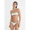 Stradivarius Figi od bikini z haftem  Ecru XL female