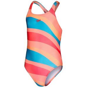 Speedo Medalist Swimsuit Junior, 128, Orange/Green